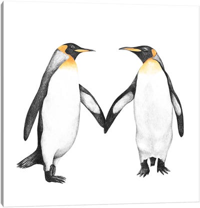 Penguin Love Canvas Art Print - Valeriya Korenkova