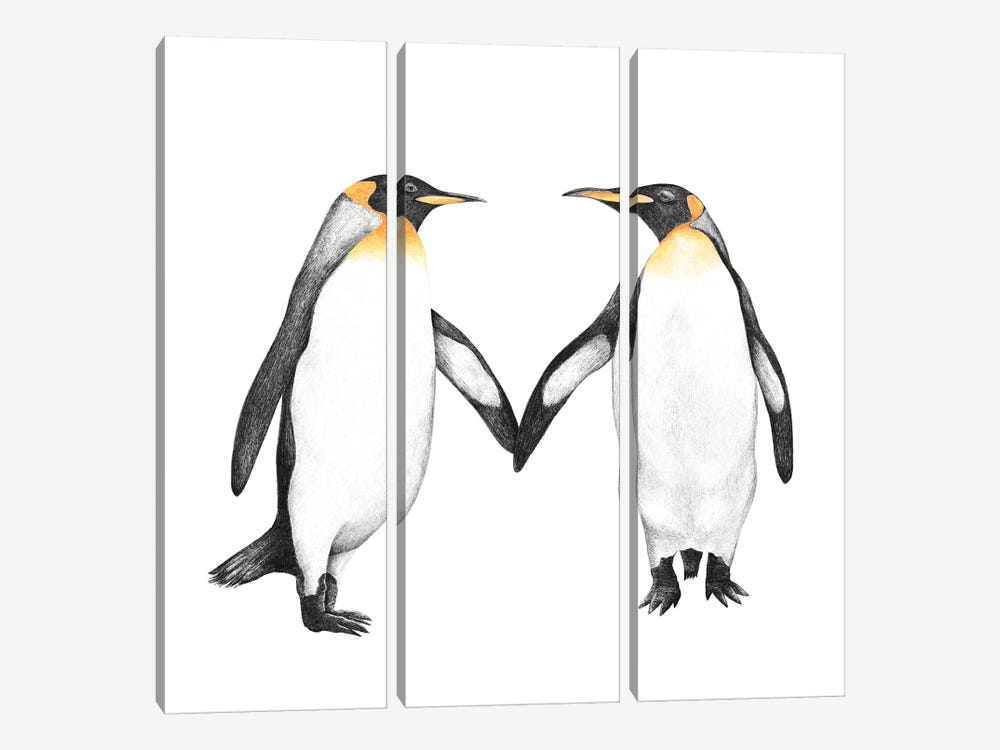 Penguin Love by Valeriya Korenkova 3-piece Canvas Artwork