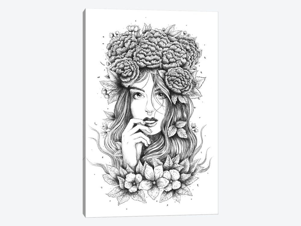 Floral Girl by Valeriya Korenkova 1-piece Art Print