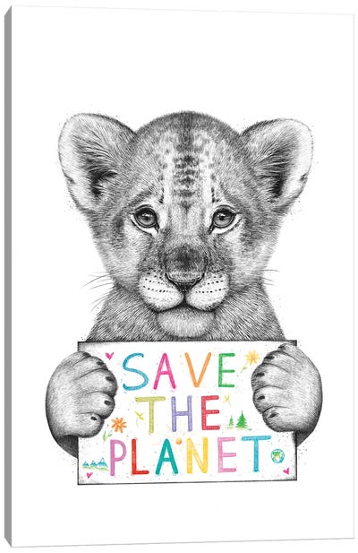 Save The Planet Canvas Art Print - Valeriya Korenkova