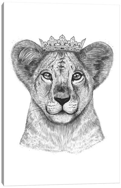 Lion Princess Canvas Art Print - Crown Art