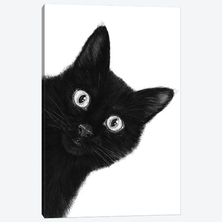 Black Cat Canvas Print #VAK126} by Valeriya Korenkova Canvas Art