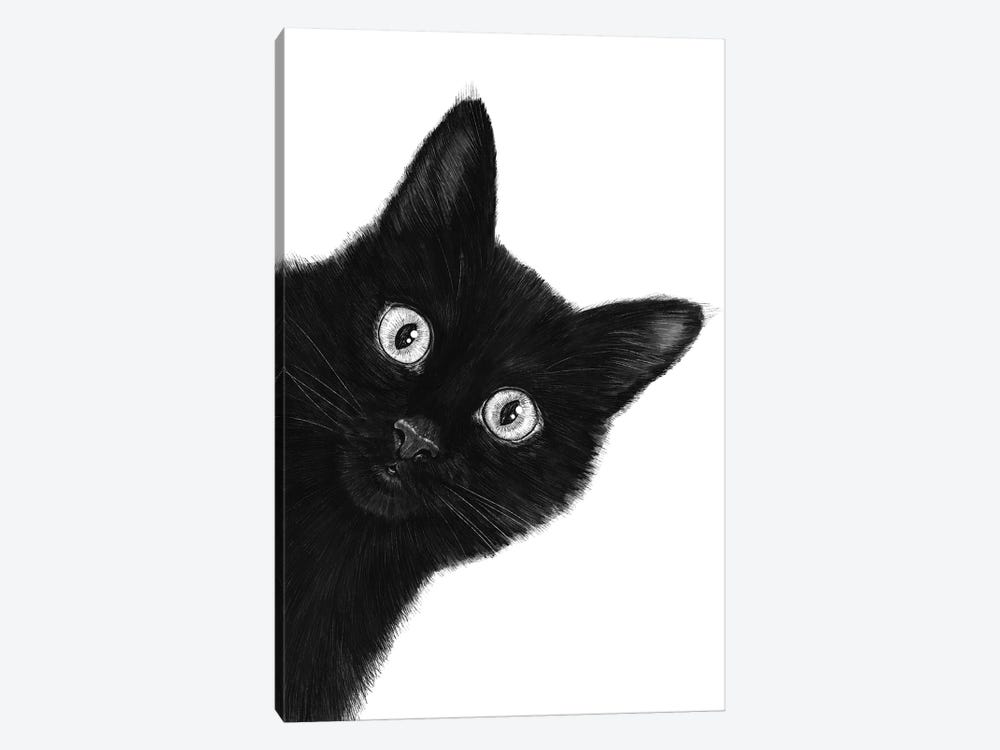 Black Cat by Valeriya Korenkova 1-piece Canvas Art
