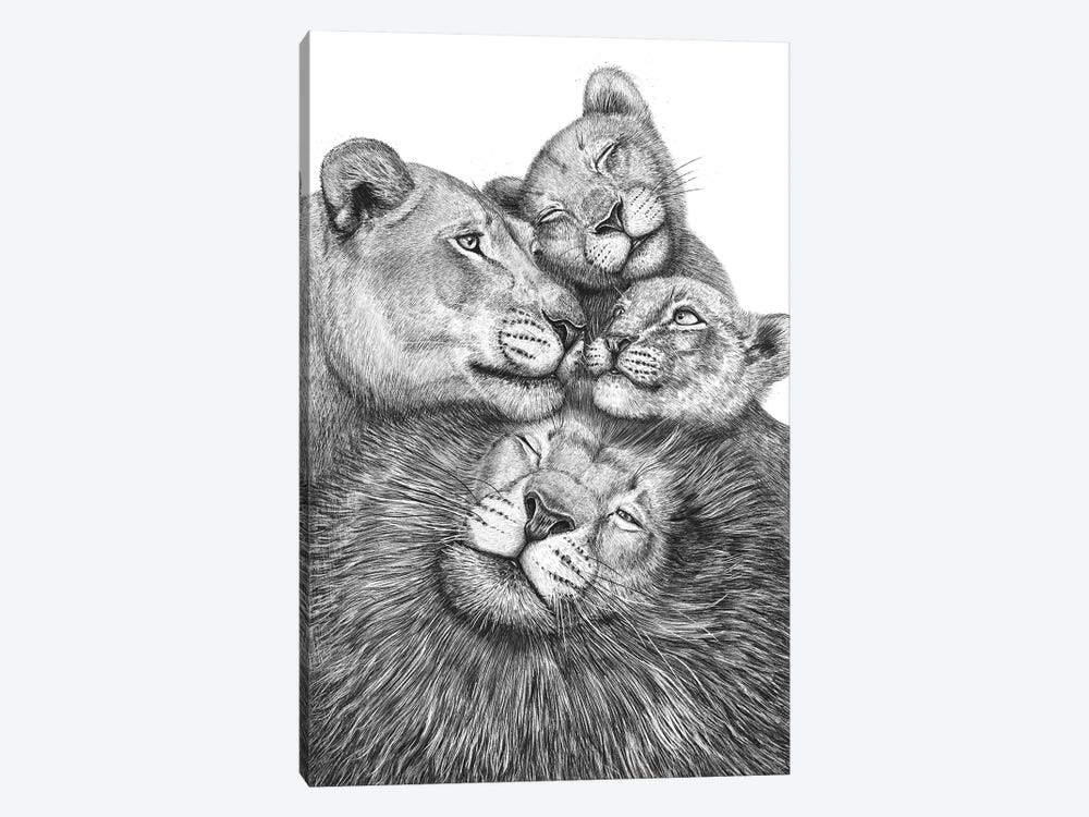 Family Of Lions by Valeriya Korenkova 1-piece Canvas Art