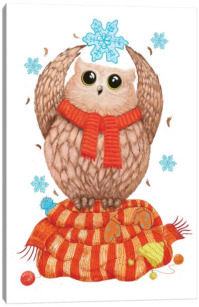 Happy owl Canvas Art Print - Valeriya Korenkova