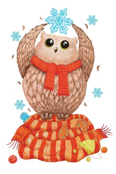 Snow: Happy owl by Valeriya Korenkova