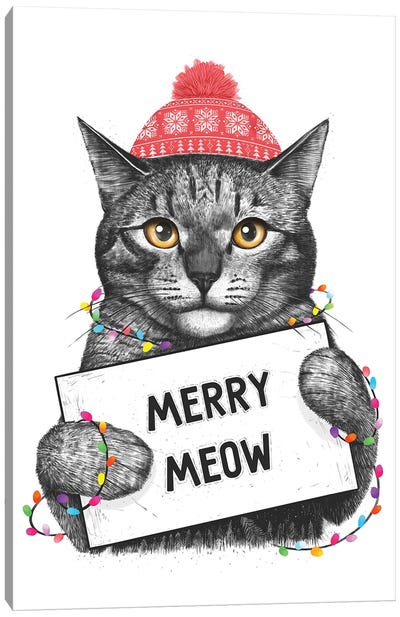 Merry Meow Canvas Art Print - Naughty or Nice
