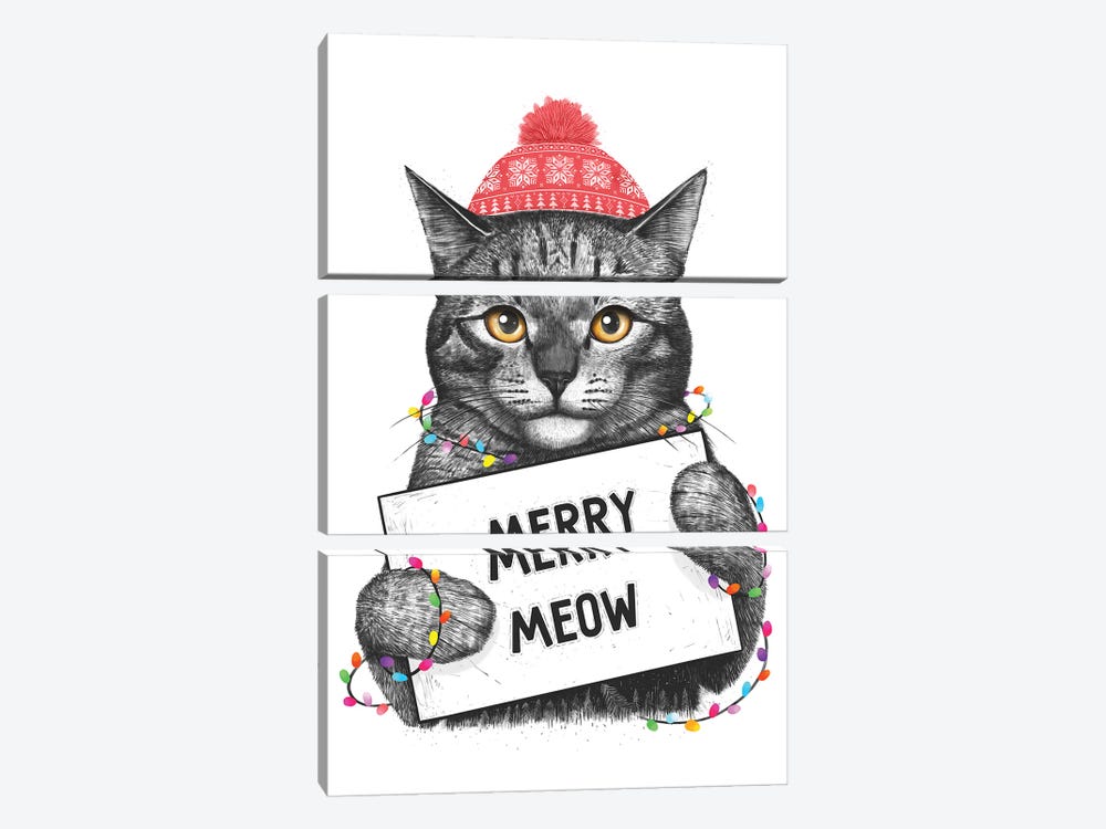 Merry Meow by Valeriya Korenkova 3-piece Canvas Art