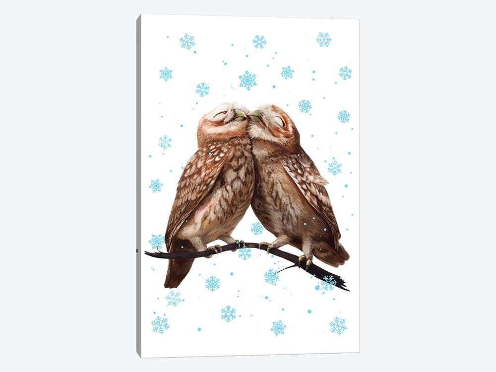 Winter Owls by Valeriya Korenkova 1-piece Art Print