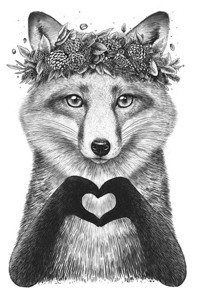 Hearts: Fox With Heart by Valeriya Korenkova