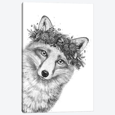 Fox With Wreath Canvas Print #VAK142} by Valeriya Korenkova Canvas Art Print
