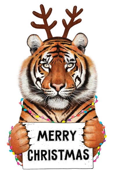 Christmas Animals: Tiger In Christmas by Valeriya Korenkova