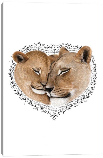 Mother Lioness Canvas Art Print - Valeriya Korenkova