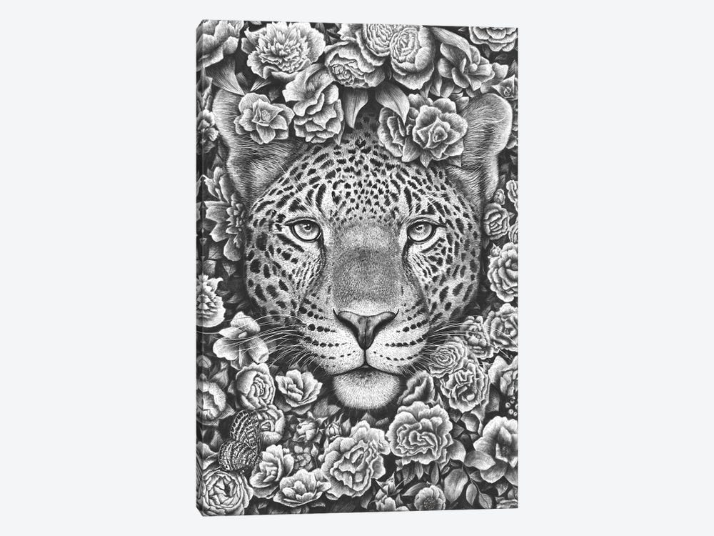 Jaguar In Flowers by Valeriya Korenkova 1-piece Canvas Artwork
