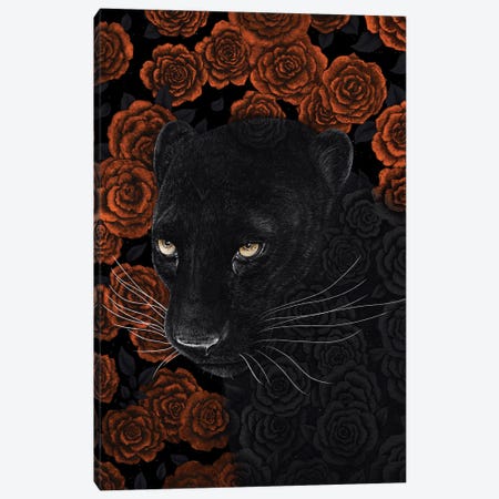 Panther In Roses Canvas Print #VAK160} by Valeriya Korenkova Canvas Art Print