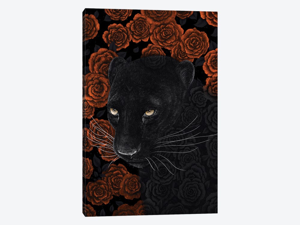 Panther In Roses by Valeriya Korenkova 1-piece Canvas Artwork