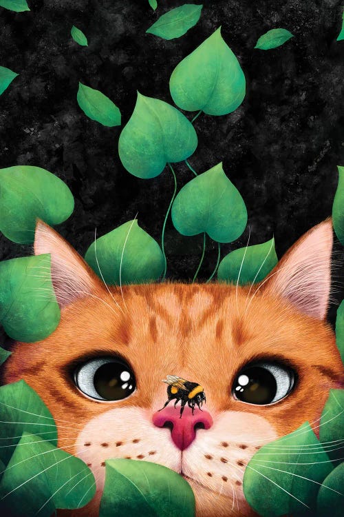Cat In The Leaves by Valeriya Korenkova wall art
