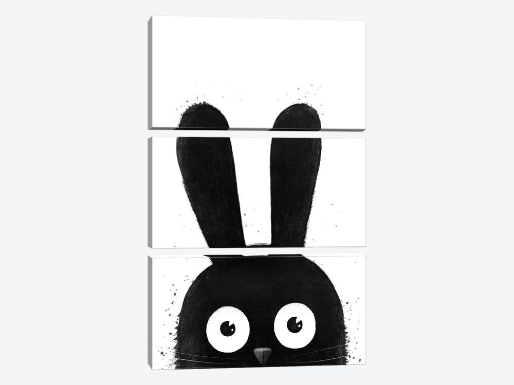 Black Rabbit by Valeriya Korenkova 3-piece Art Print