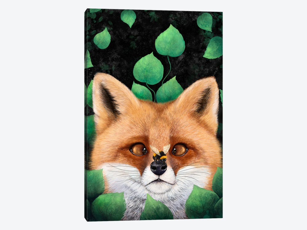 Fox In Leaves by Valeriya Korenkova 1-piece Canvas Art Print