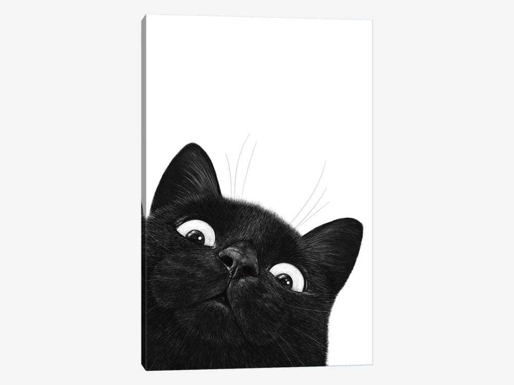 Funny Black Cat by Valeriya Korenkova 1-piece Canvas Print