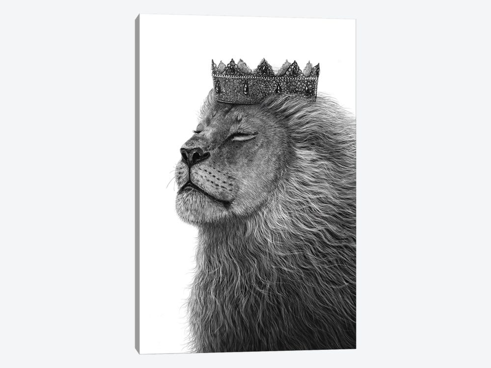 Lion With Crown by Valeriya Korenkova 1-piece Canvas Print