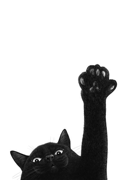 Black Cats: Cat With Paw by Valeriya Korenkova