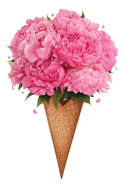 Spring: Ice Cream With Peonies by Valeriya Korenkova