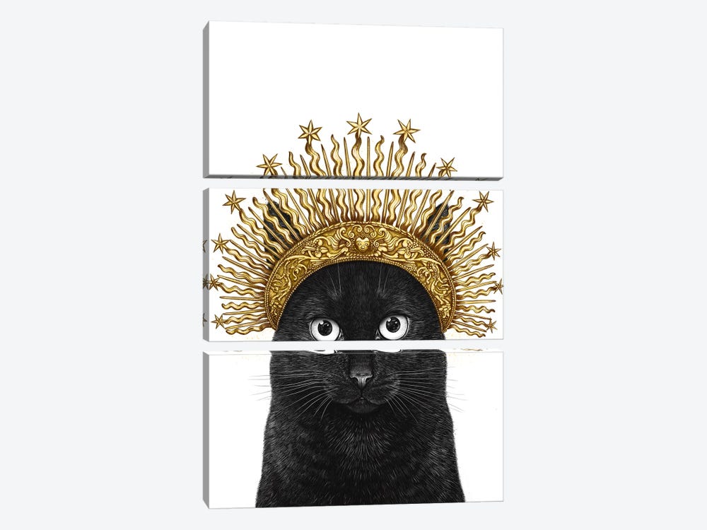 Queen Of Black Cats by Valeriya Korenkova 3-piece Art Print