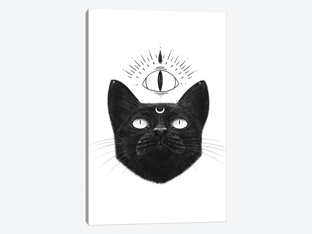 Lucky Black Cat by Valeriya Korenkova 1-piece Canvas Print