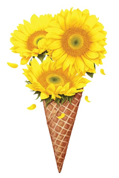 Ice Cream With Sunflowers