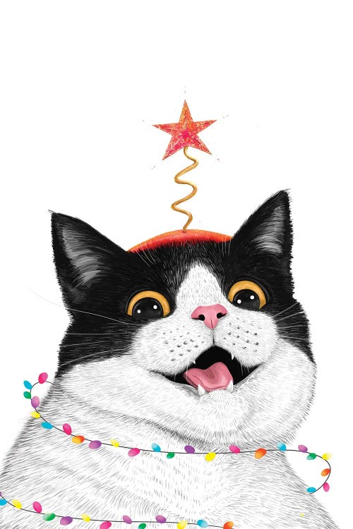Christmas Cat by Valeriya Korenkova wall art