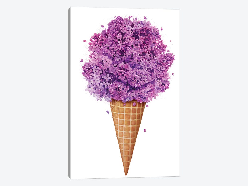 Ice Cream With Lilac by Valeriya Korenkova 1-piece Canvas Print
