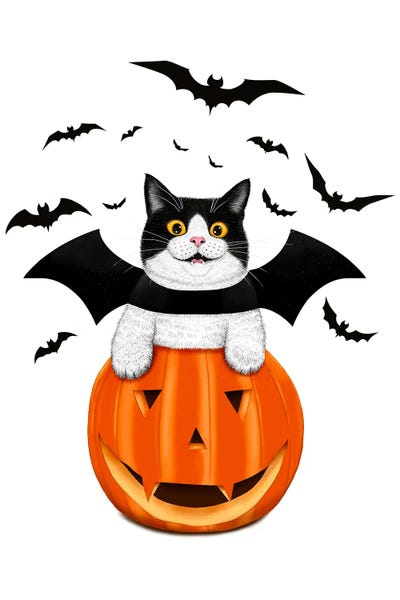 Bats: Pumpkin Cat by Valeriya Korenkova