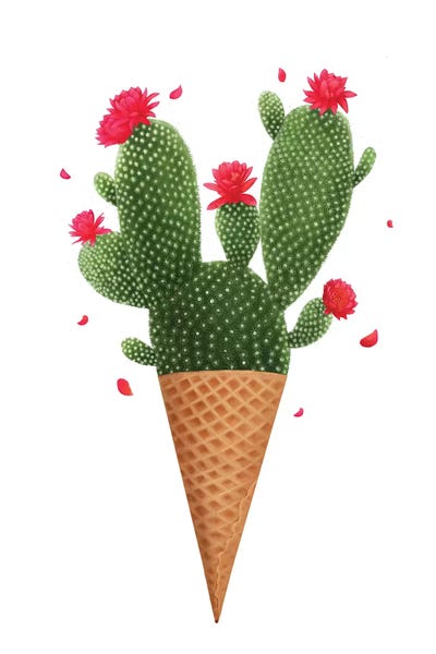 Ice Cream With Cactuses by Valeriya Korenkova gallery poster