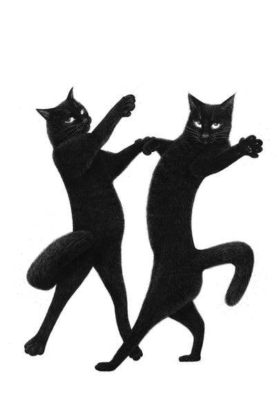Valeriya Korenkova: Dancing Black Cats by Valeriya Korenkova