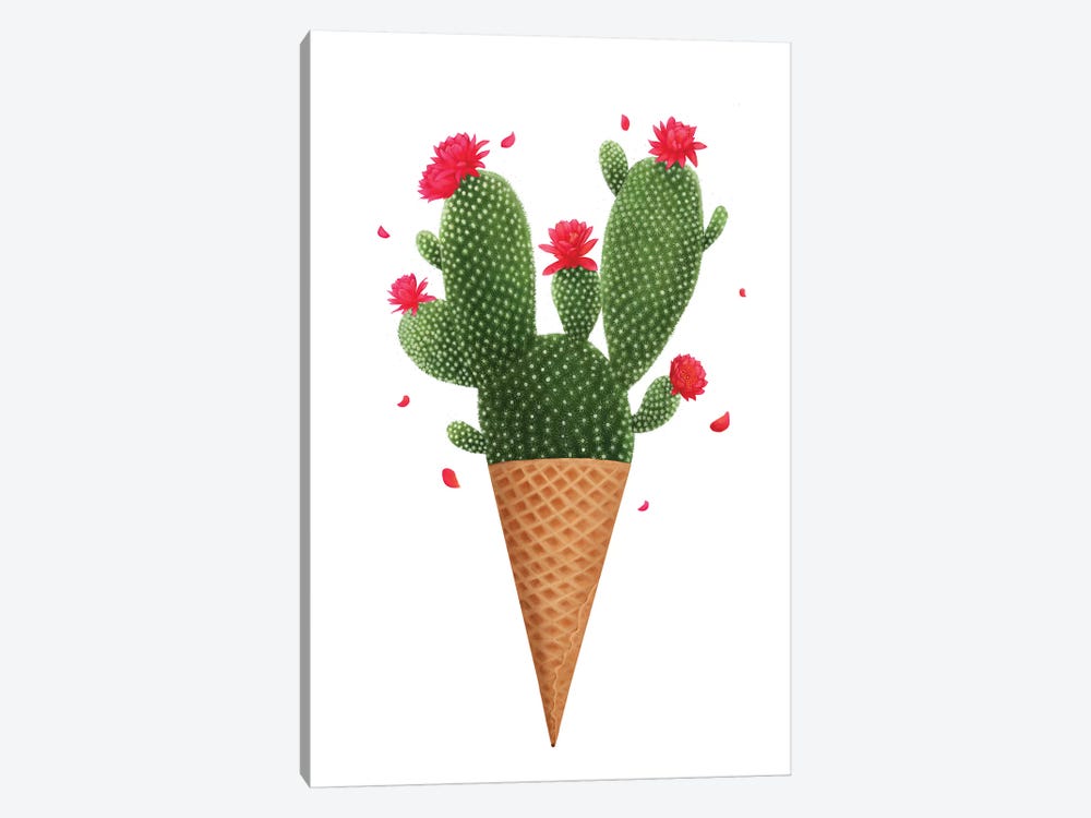 Ice Cream With Cactuses by Valeriya Korenkova 1-piece Art Print