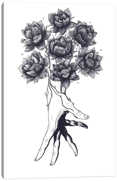 Hand With Flowers Canvas Art Print - Valeriya Korenkova