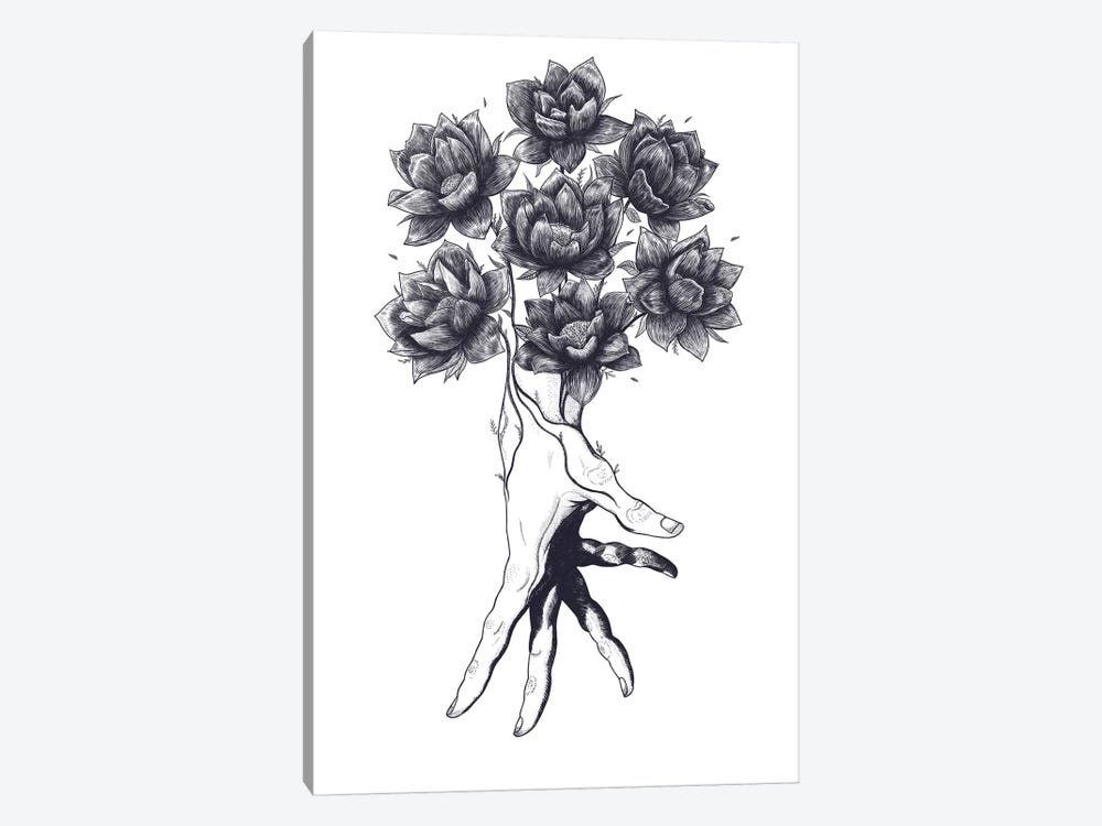 Hand With Flowers by Valeriya Korenkova 1-piece Canvas Print