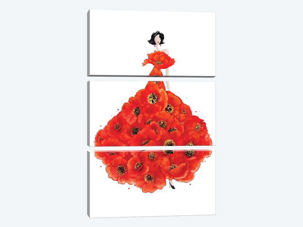 Fashion Poppies by Valeriya Korenkova 3-piece Art Print