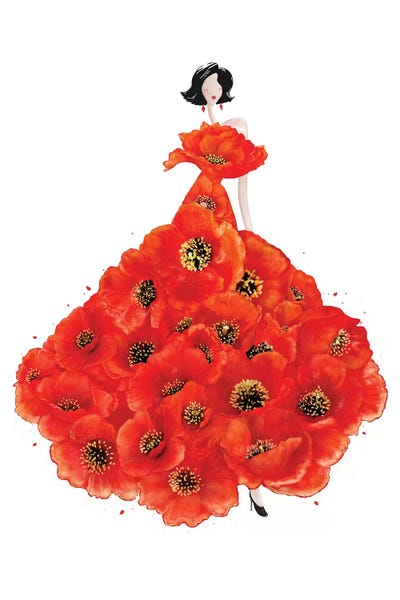 Fashion Illustrations: Fashion Poppies by Valeriya Korenkova