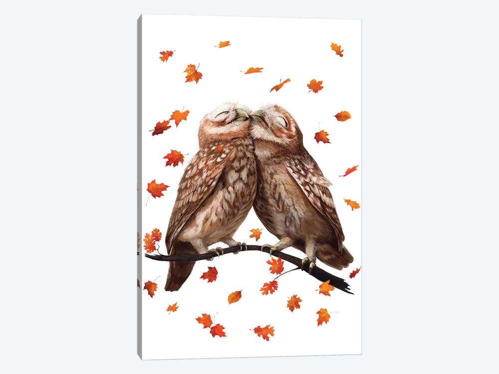 Autumn Owls by Valeriya Korenkova 1-piece Canvas Wall Art