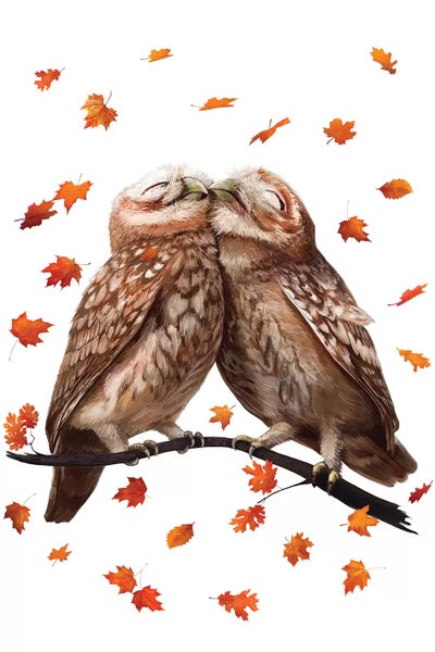 Floral & Botanical Patterns: Autumn Owls by Valeriya Korenkova