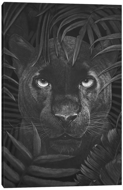Panther In Jungle Canvas Art Print - Valeriya Korenkova