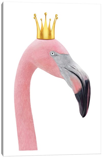 Queen Flamingo Canvas Art Print - Flamingo Art