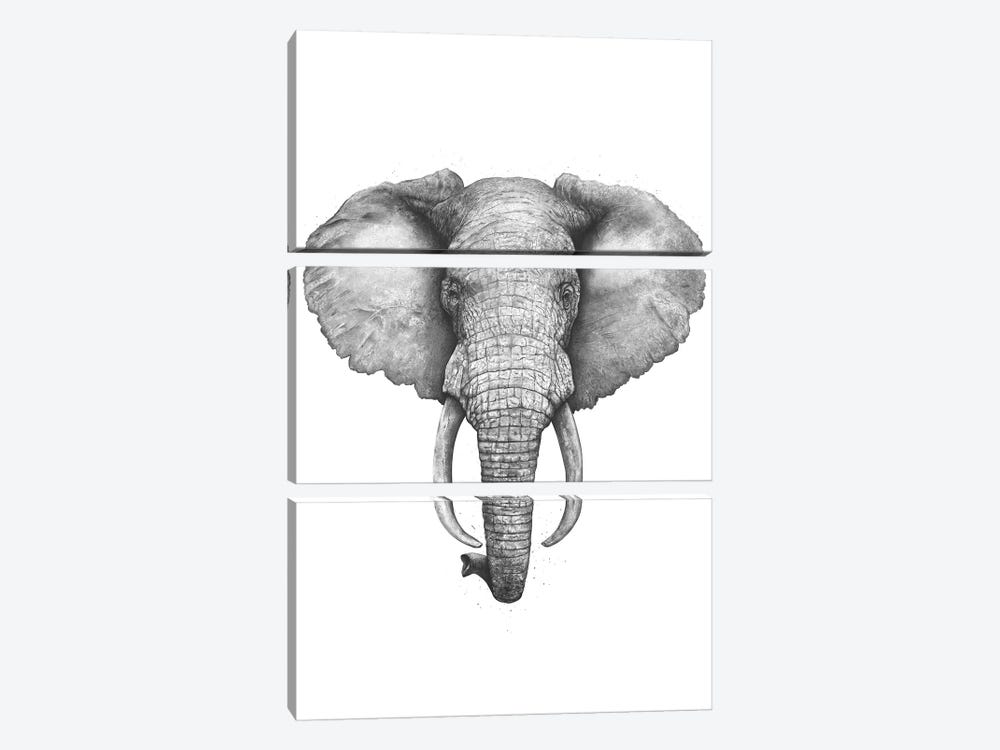 The Elephant by Valeriya Korenkova 3-piece Canvas Print