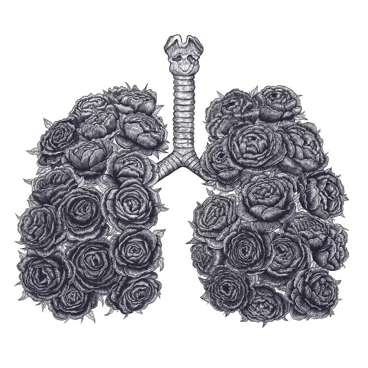 Lungs With Peonies by Valeriya Korenkova wall art