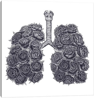Lungs With Peonies Canvas Art Print - Valeriya Korenkova