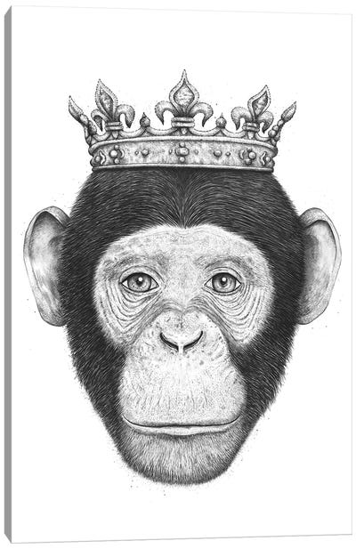 The King Monkey Canvas Art Print - Crown Art