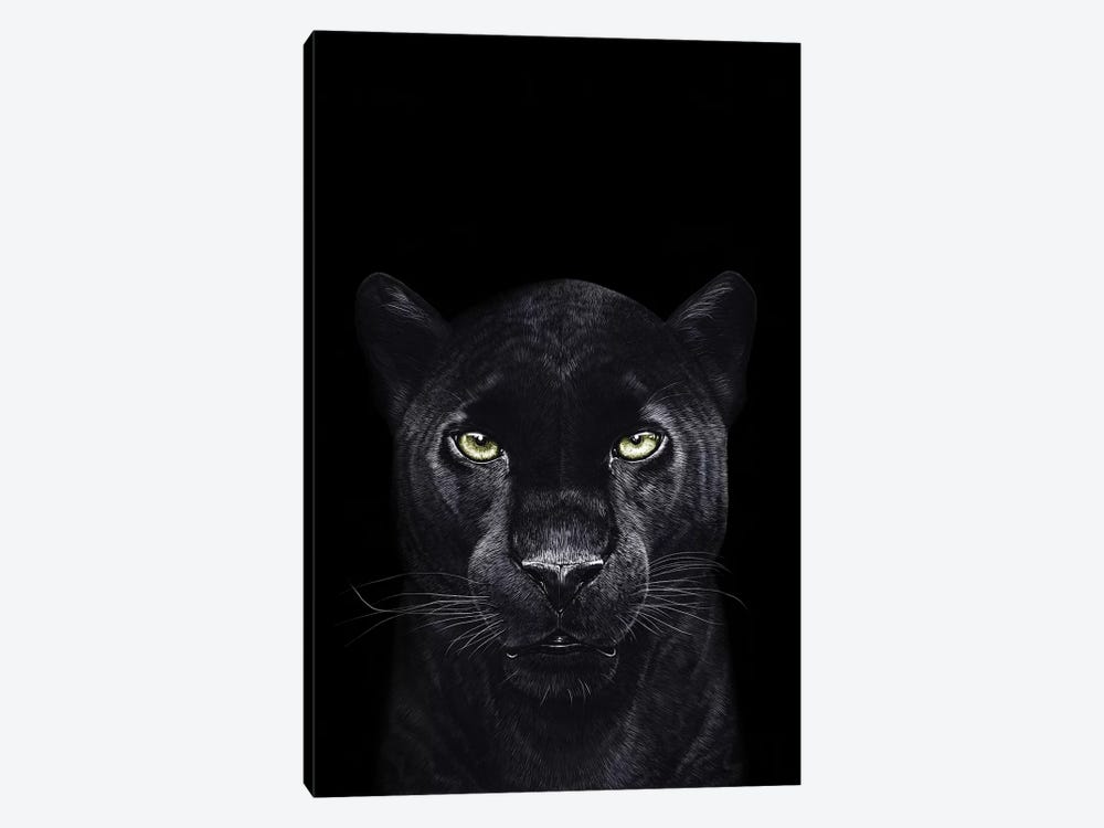 The Panther On Black by Valeriya Korenkova 1-piece Art Print