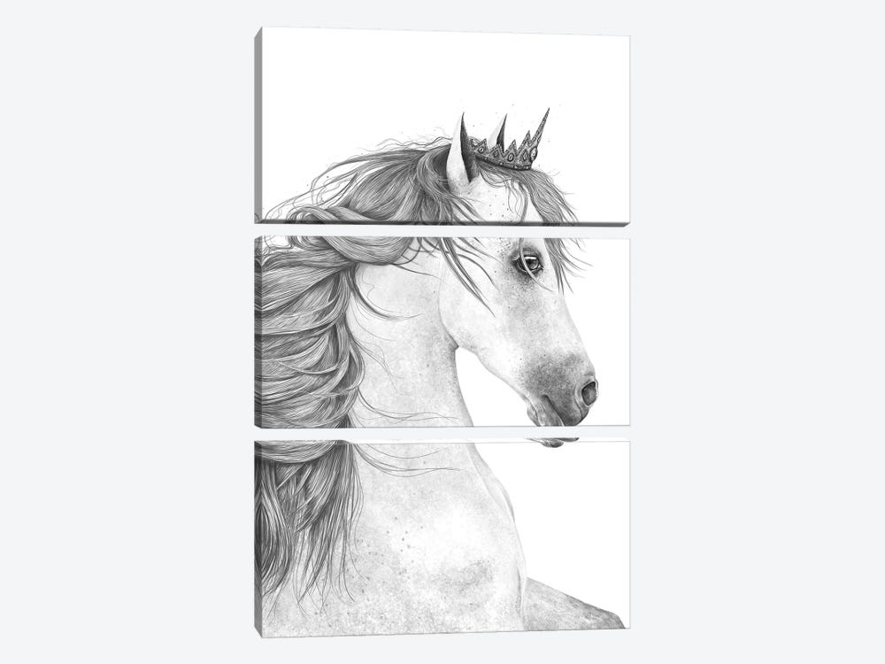 The Queen Horse by Valeriya Korenkova 3-piece Canvas Print